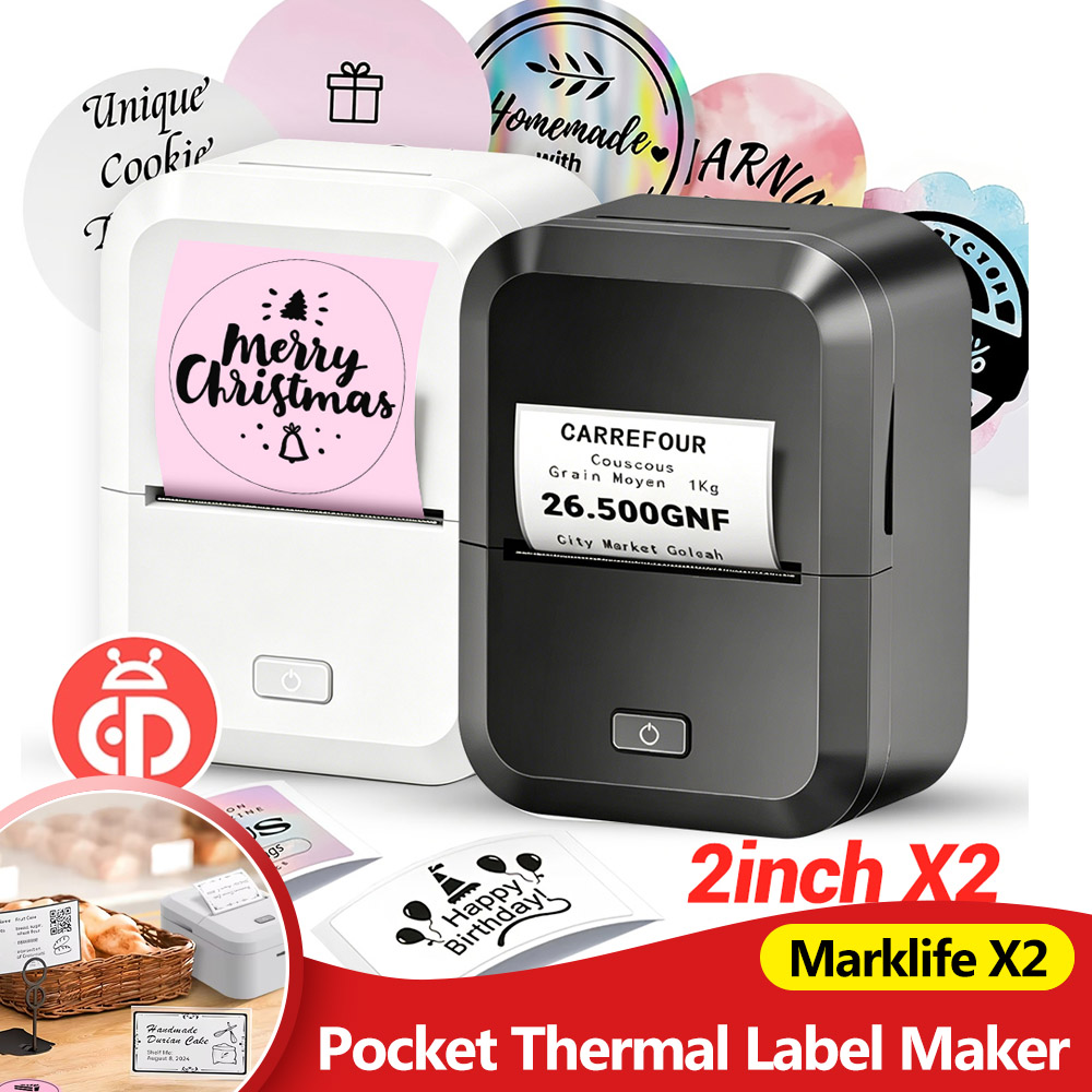 Commercial Printing Network - Marklife X2 ポータブルサーマルプリンタ Bluetooth 多機能プリンタオフィスタグ粘着 RFID