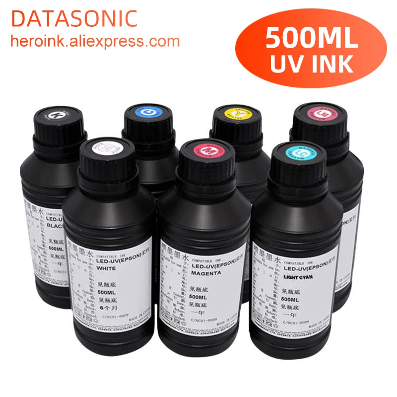 Solvent Printer Ink - エプソン用インクボトル,インク,UV,光沢,500ml,l805,l1800,r290,r330,1390,1400,1410 v